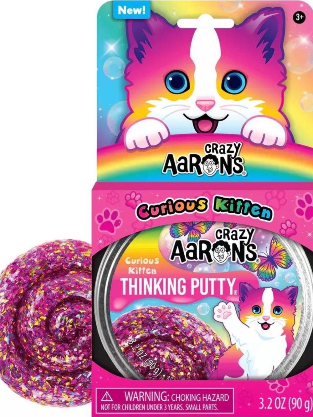 New Crazy Aaron's Curious Kitten Thinking Putty
